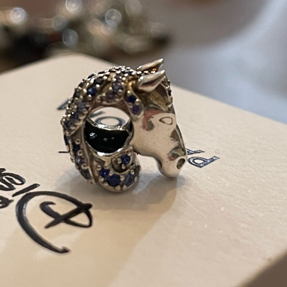 NIB Authentic Disney x Pandora Frozen Nokk Horse Charm with sparkly cz blue HTF - Picture 7 of 9